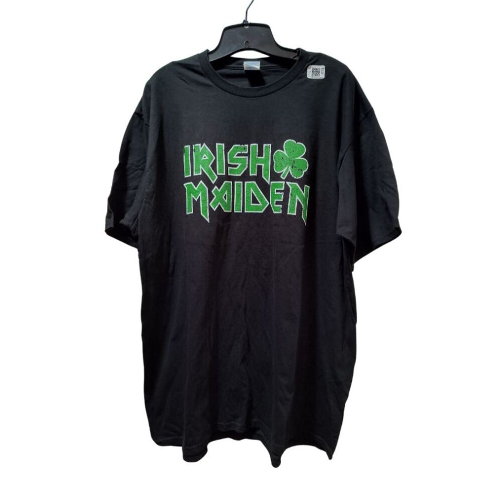 Irish Maiden T-Shirt Men’s Women's 2XL Black Cotton Graphic Tee Unisex